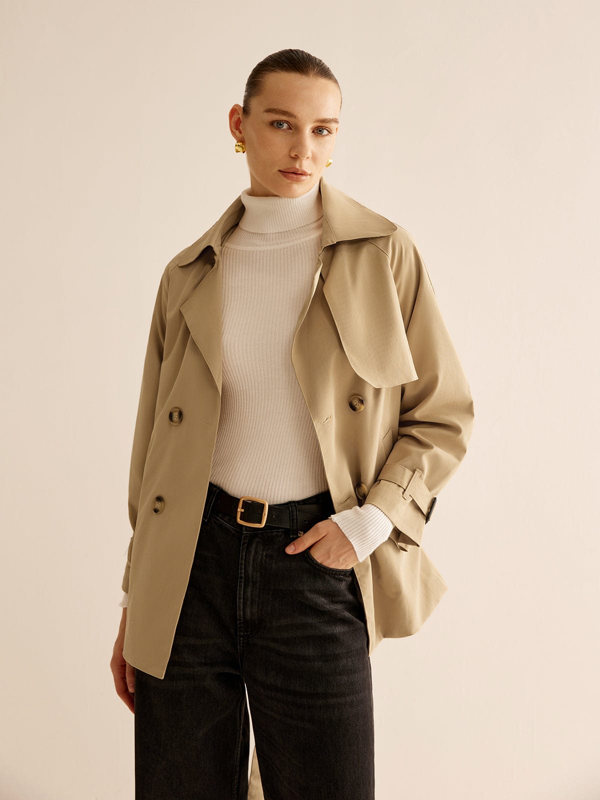 Trench-coat à boucles