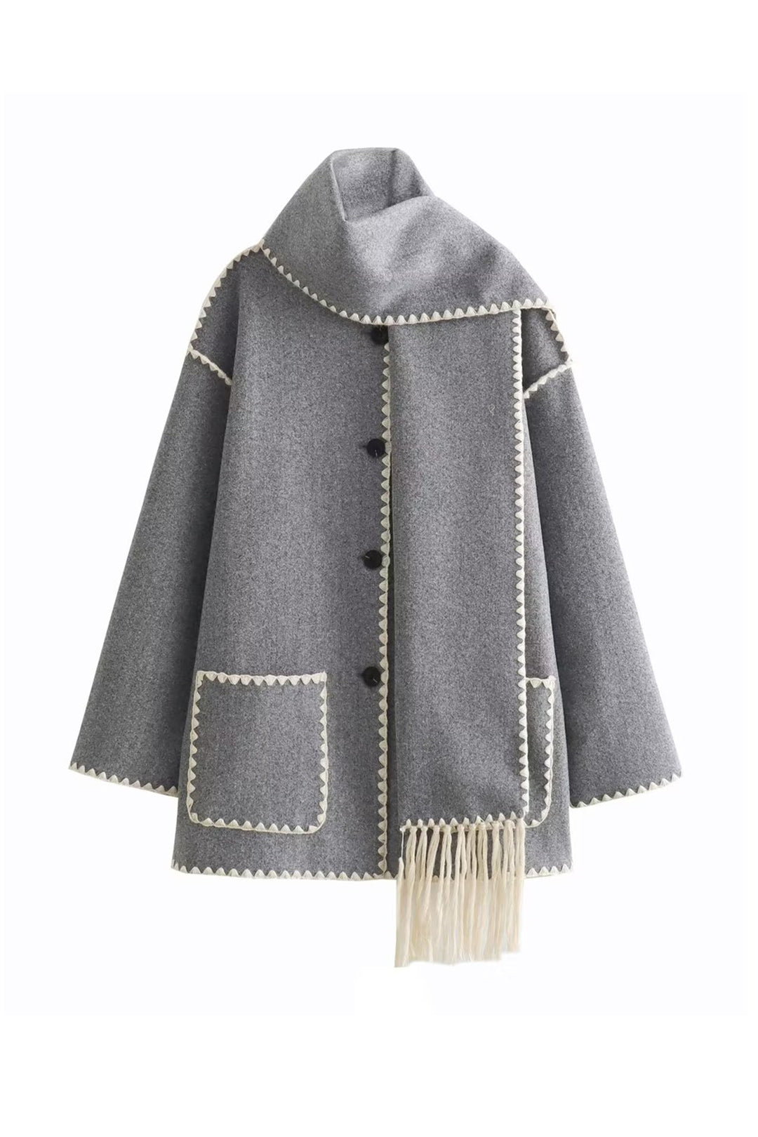 Manteau de laine avec écharpe